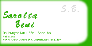 sarolta beni business card