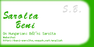 sarolta beni business card